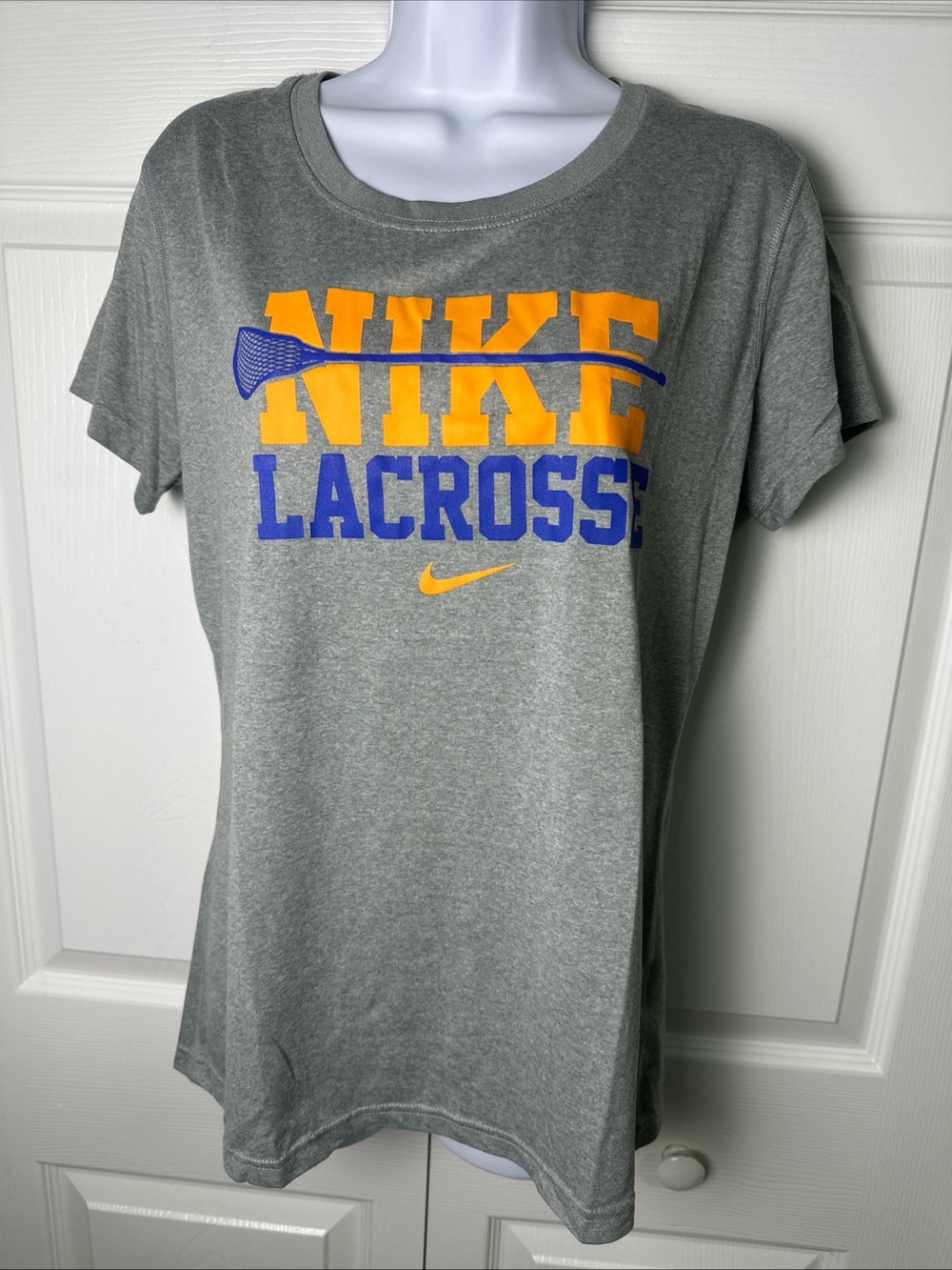 Nike Gray Lacrosse Tee with Logo M